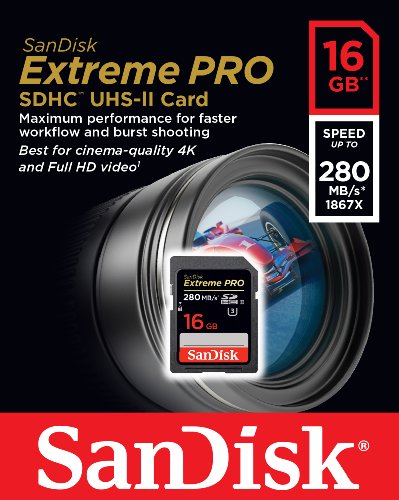 CARTE SD 16gb SANDISK EXTREME PRO 280 MB/S 4K 