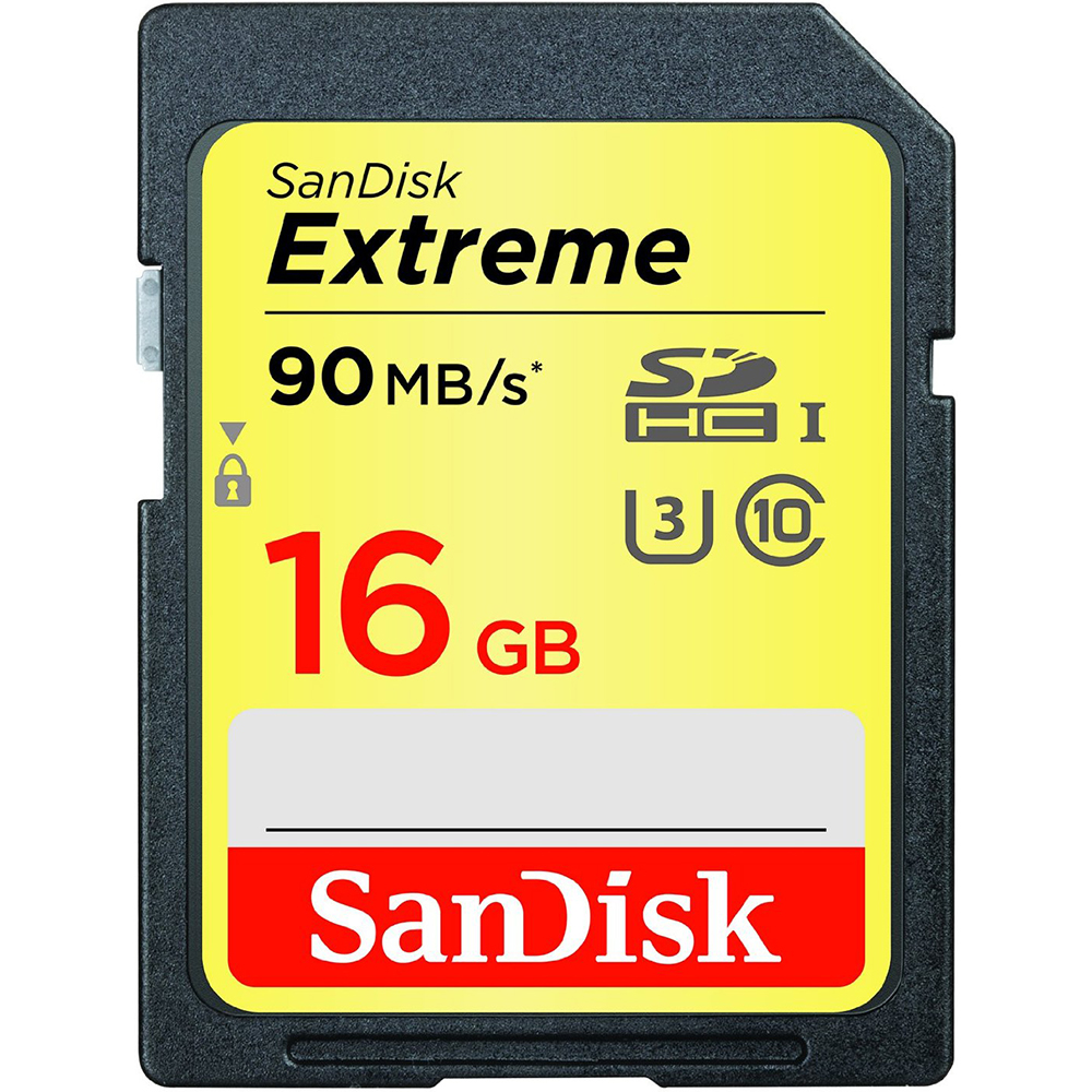 CARTE SD 16GB SANDISK EXTREME 90 mb/s 4K 