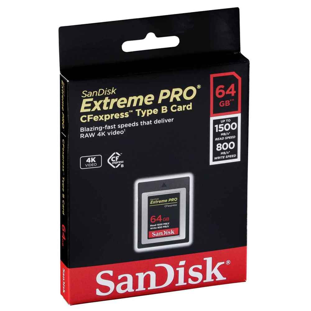 Carte CFexpress 64GB SanDisk Extreme Pro (1500MB/Sec) Type B