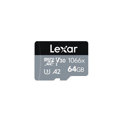[843367121908] CARTE MICRO SD 64GB LEXAR 1066x  UHS-I V30 READ 160MB/s  -  WRITE 70MB/s