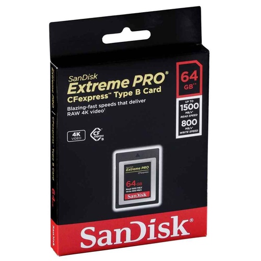 Carte CFexpress 64GB SanDisk Extreme Pro (1500MB/Sec) Type B